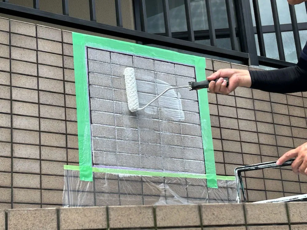 軟化剤塗布作業