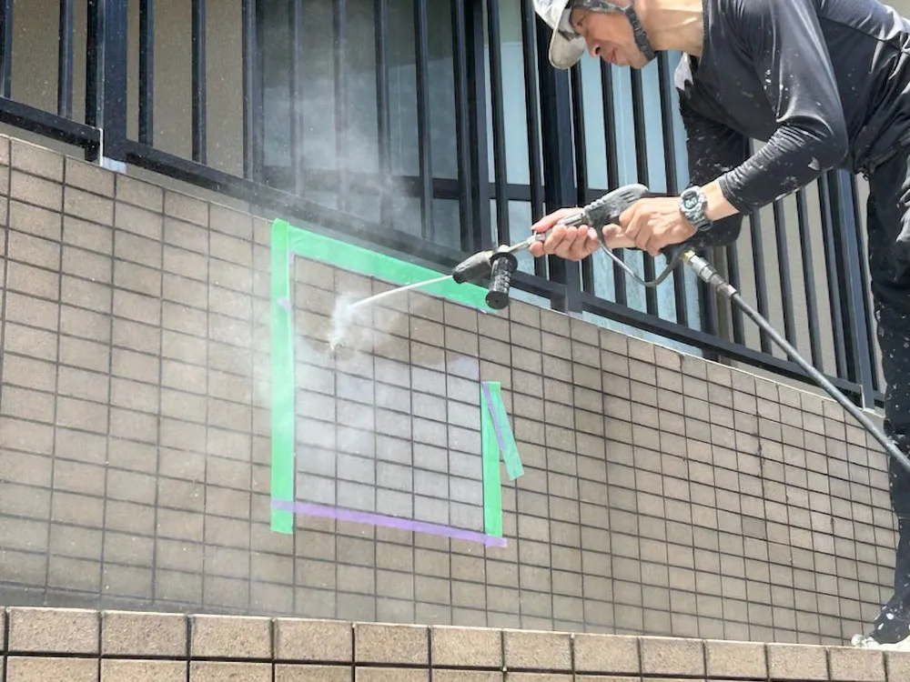 温水高圧洗浄作業